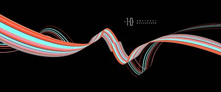 Wavelike Abstract graphics, vector background.のイラスト素材