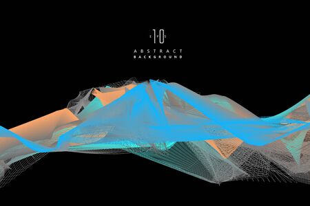 Wavy abstract graphic design, vector background.のイラスト素材