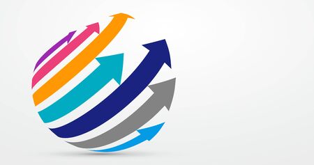 Sense of perspective arrows, growth meaning.のイラスト素材