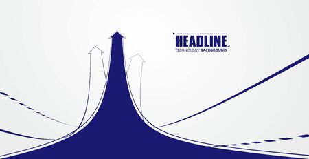 Several interlaced extended arrows symbolize the moral of growth and promotion, vector illustration.のイラスト素材