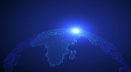 3D earth graphic symbolizing global trade, vector illustration.のイラスト素材