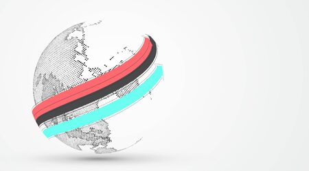 3D earth graphic symbolizing global trade, vector illustration.のイラスト素材