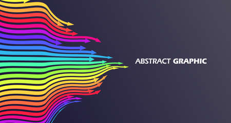Colorful arrows that extend in a wavy shape, growth meaning.のイラスト素材