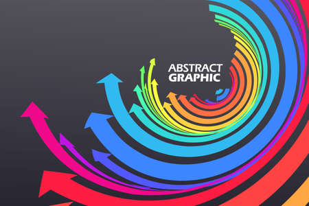 Colorful arrows that extend in a wavy shape, growth meaning.のイラスト素材