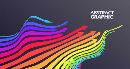 Colorful arrows that extend in a wavy shape, growth meaning.のイラスト素材