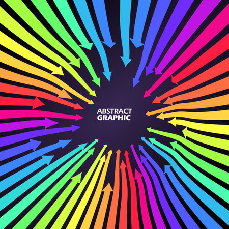 Colorful arrows that extend in a wavy shape, growth meaning.のイラスト素材