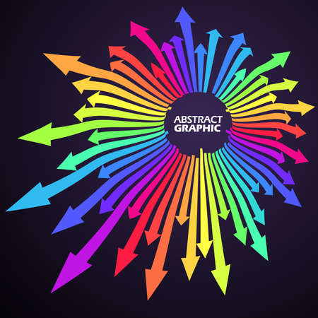 Colorful arrows that extend in a wavy shape, growth meaning.のイラスト素材