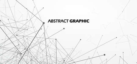 An abstract figure with points and lines connected into a networkのイラスト素材