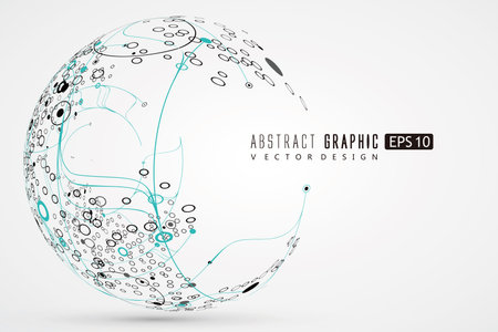 Abstract sphere graphics, futuristic concept lines, technological sense design.のイラスト素材