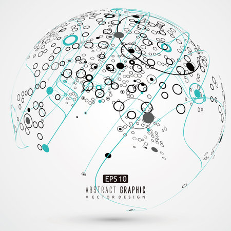 Abstract sphere graphics, futuristic concept lines, technological sense design.のイラスト素材
