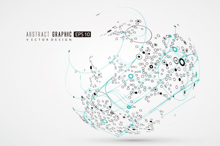 Abstract sphere graphics, futuristic concept lines, technological sense design.のイラスト素材
