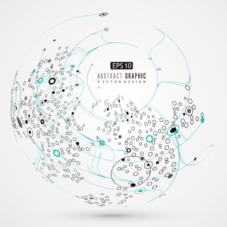Abstract sphere graphics, futuristic concept lines, technological sense design.のイラスト素材