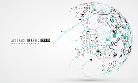 Abstract sphere graphics, futuristic concept lines, technological sense design.のイラスト素材