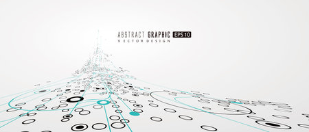 Abstract graphic with strong sense of perspective, vector illustration.のイラスト素材