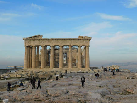 February 2020, Athens, Greece. View of the Parthenon, the ancient temple of goddess Athena, in Athens, Greeceのeditorial素材