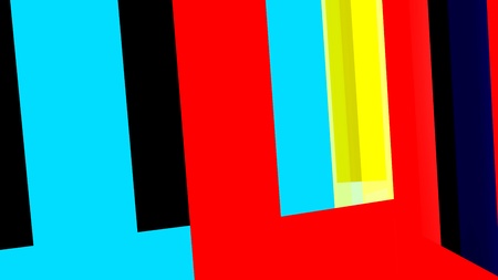 3d rendering. Industrial creative background stripes and a variety of multi-colored cubic figuresの写真素材