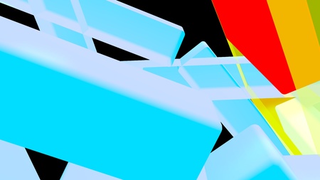 3d rendering. Industrial creative background stripes and a variety of multi-colored cubic figures