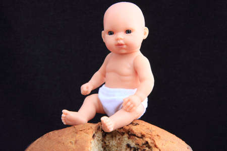 Baby over panettone