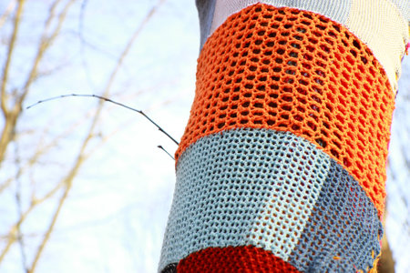 Tree in fashion knitの写真素材