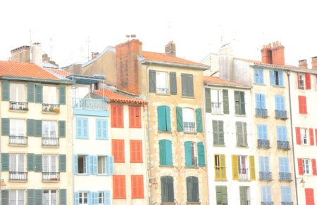 Color houses of Bayonne-Franceの写真素材