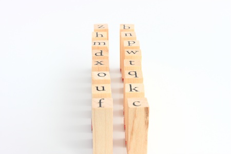 Letters stamps in rowの写真素材