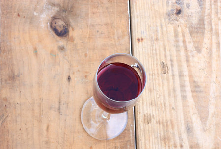 Red wine glassの写真素材