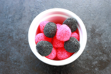 Black   red jellybeansの写真素材