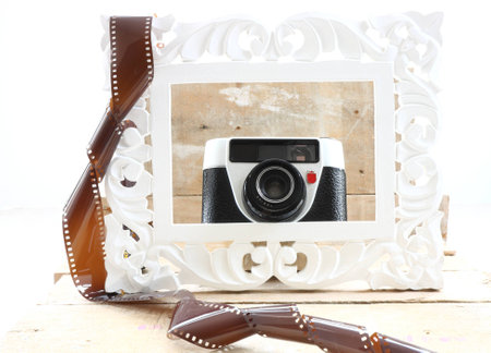 Photo frame   vintage cameraの写真素材