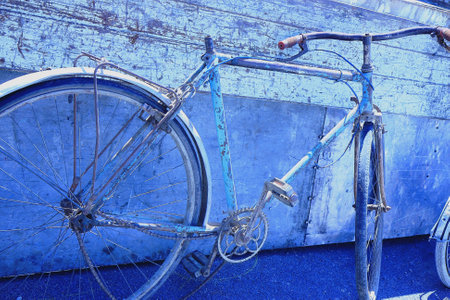 Blue bicycleの写真素材