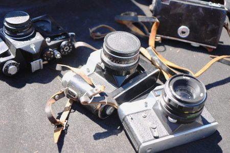 Vintage camerasの写真素材