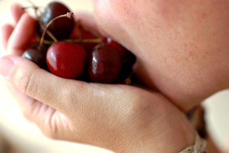 Fruit eatingの写真素材