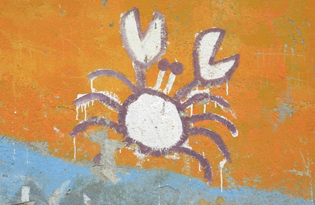 DONOSTIA,SPAIN-SEPTEMBER 4, 2014: Street artists paint the walls of the city with his works on September 4, in Donostia-Spain.のeditorial素材