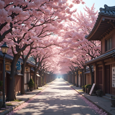 Cherry blossoms in the old town of Kyoto, Japan.の素材