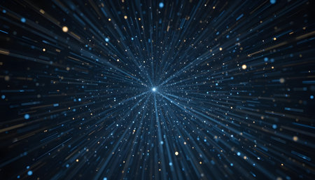 Abstract digital particles background. 3d rendering, 3d illustration.の素材