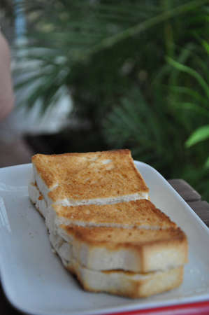 breakfast with toastの写真素材