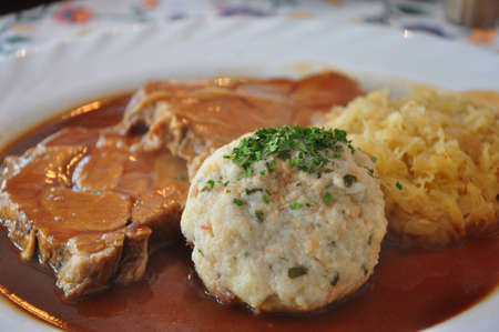 German-style roasted pork, famous cuisine from Bavariaの写真素材