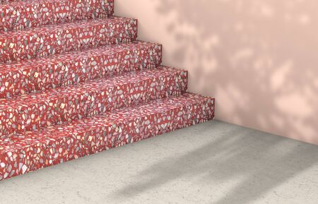 3d rendering. Natural beauty poduim backdrop for cosmetic product display. fashion beauty background with Terrazzo texture.の写真素材