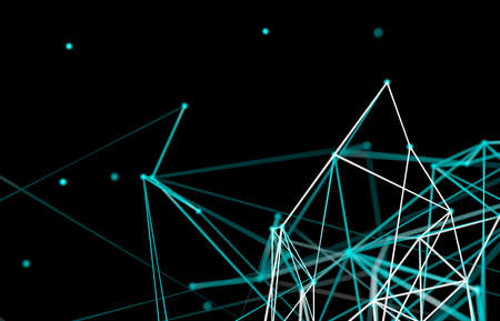 Abstract digital technology background. Big data visualization. Network connection structure. 3d...