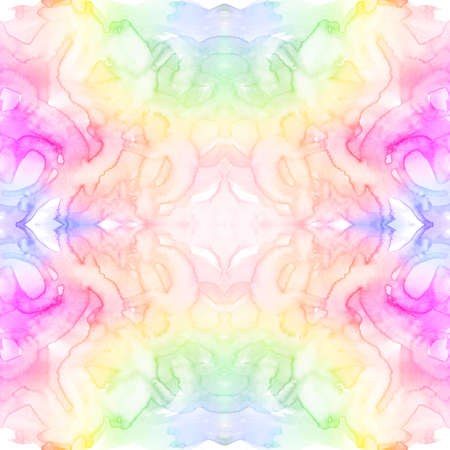 Seamless pattern with Boho tie-dye watercolor paper textured background. Hippie style. Textile effect. Shibori.の写真素材
