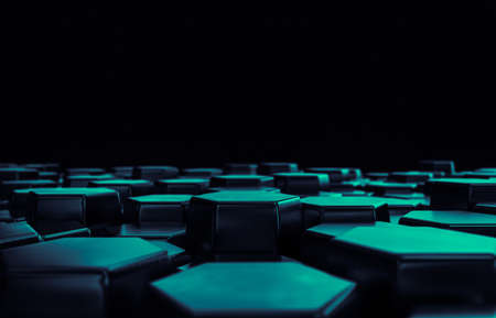 Abstract futuristic Technology background with hexagon pattern. 3d rendering.