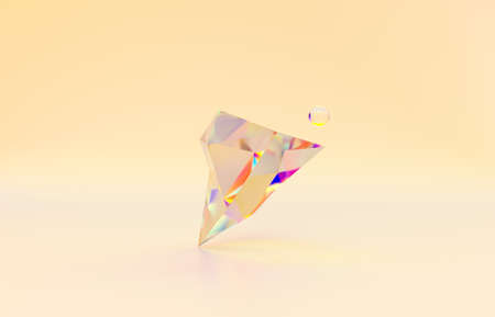 Beauty fashion podium backdrop for product display with abstract iridescent gem stone.の写真素材