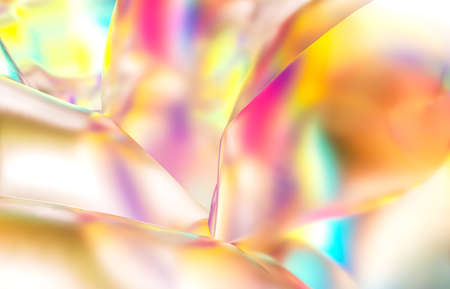 Abstract geometric crystal background, iridescent texture, liquid. 3d rendering.の写真素材