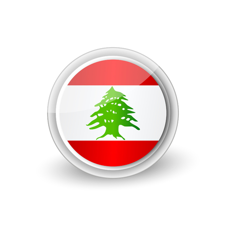 Rounded icon of Lebanonのイラスト素材