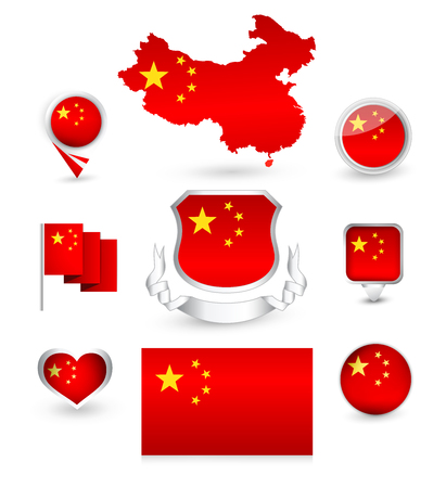 China Flag Collection.のイラスト素材