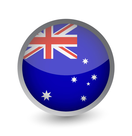 Australia Flag Round Glossy Icon. Vector illustration.のイラスト素材