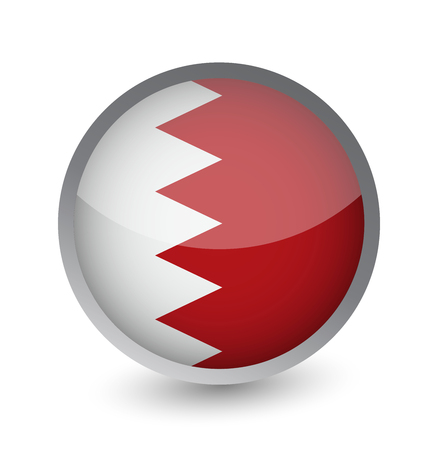 Bahrain Flag Round Glossy Icon. Vector illustration.のイラスト素材