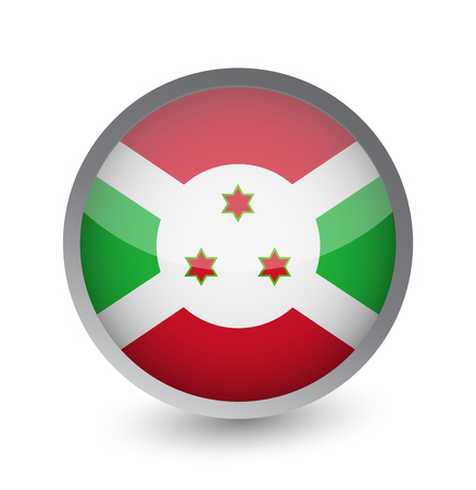 Burundi Flag Round Glossy Icon. Vector illustration.のイラスト素材