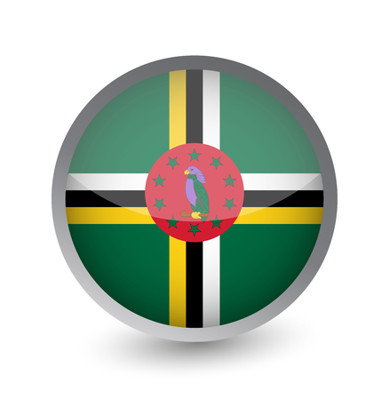 Dominicana Flag Round Glossy Icon. Vector illustration.のイラスト素材