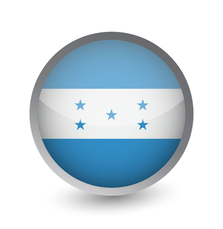 Honduras Flag Round Glossy Icon. Vector illustration.のイラスト素材