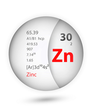 Zinc icon in badge style. Periodic table element Copper icon. One of Chemical signs collection icon can be used for UI/UX on white background.のイラスト素材
